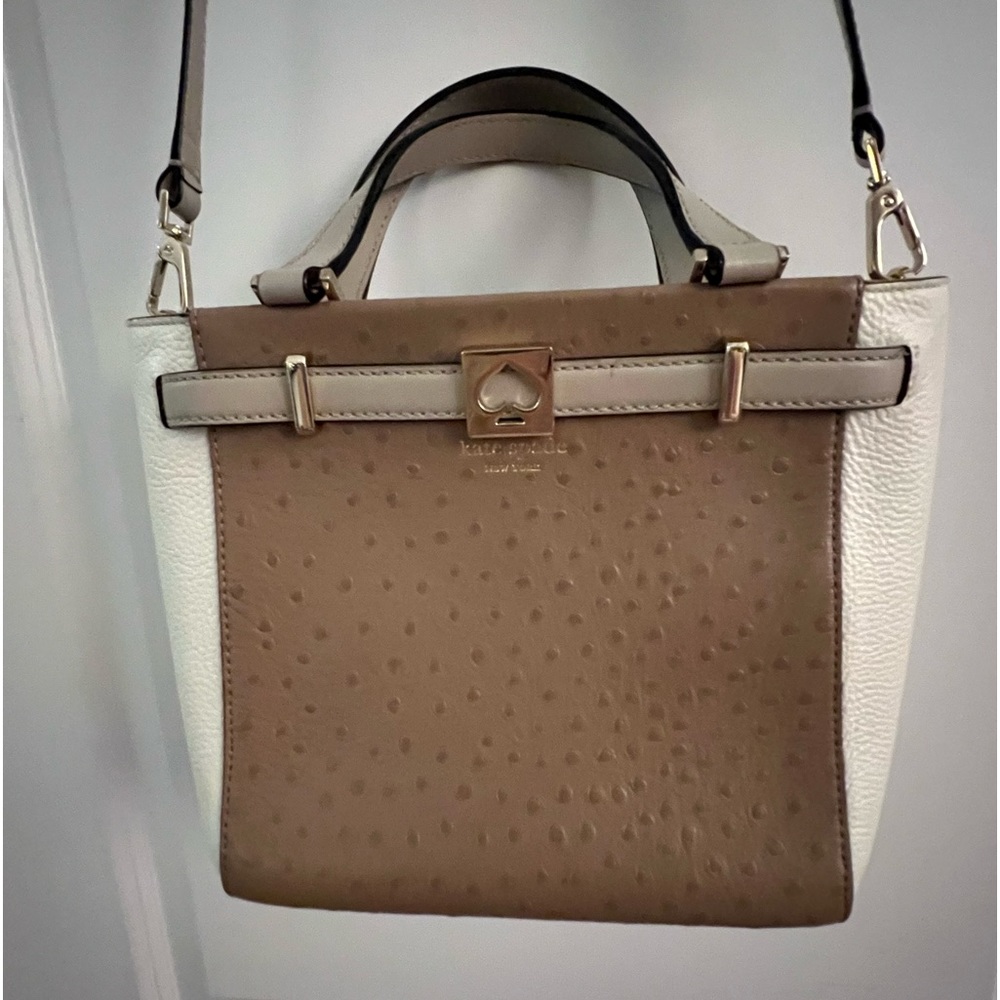 Kate Spade Rare Houston Medium tri color leather w/ostrich embossed accent NWOT